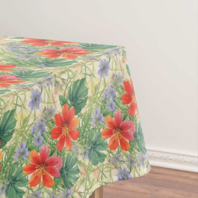 Helle Aquarell-Blume Tischdecke (Beispiel)
