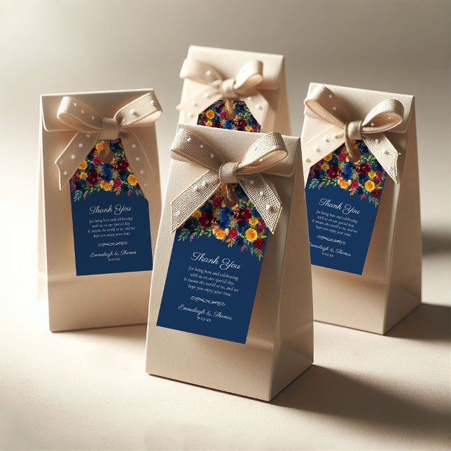 Helle Aquarellfarbe Dunkelblauer Gefallen Geschenkanhänger (Von Creator hochgeladen)