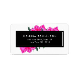 Helle Aquarellfarben Pink Peonies Floral Bouquet Adressaufkleber