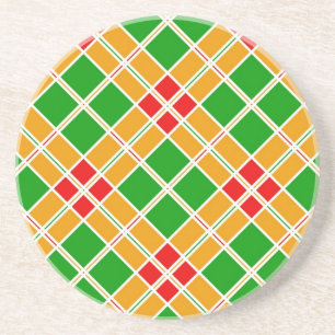 Helle Argyle-Schachbrett rot grün gelb Muster Acce Untersetzer