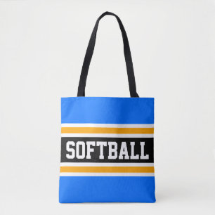 Helle, athletisch blaue, schwarz-gelbe SOFTBALLStr Tasche