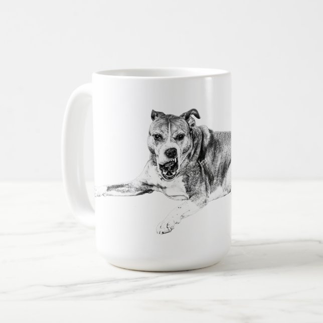 Helle Augen, erholsame Schlucke Kaffeetasse (Vorderseite Links)