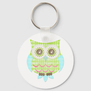 Helle Augen-Eule Schlüsselanhänger