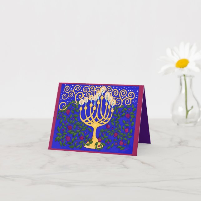 Helle, ausgefüllte Hanukka-Karte Karte (Kleines Gewächs)