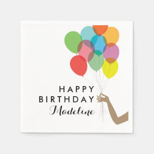 Helle Balloons individuelles Happy Birthday Napkin Serviette