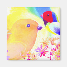 Helle Batik Vögel Magnet