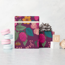 Helle Beeren Blumenmuster Geschenkpapier