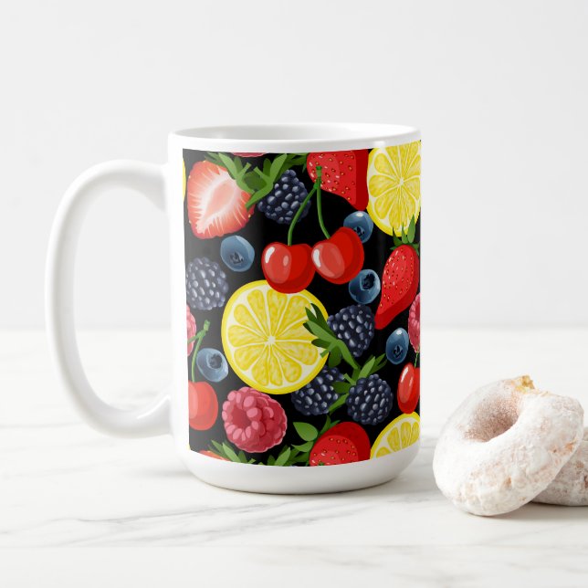 Helle Berries & Lemon Tasse (Mit Donut)