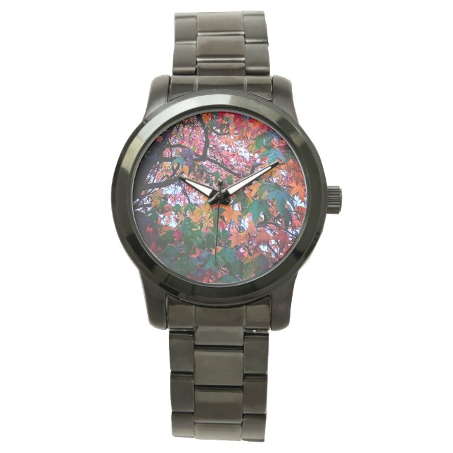 Helle Blätter Armbanduhr (Vorderseite)