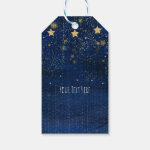Helle Blau- und Goldene Sternenhimmel-Partygeschen Geschenkanhänger