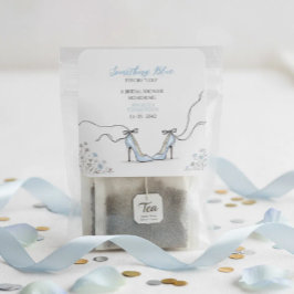 Helle blaue Absätze Brautparty Quadratischer Aufkleber