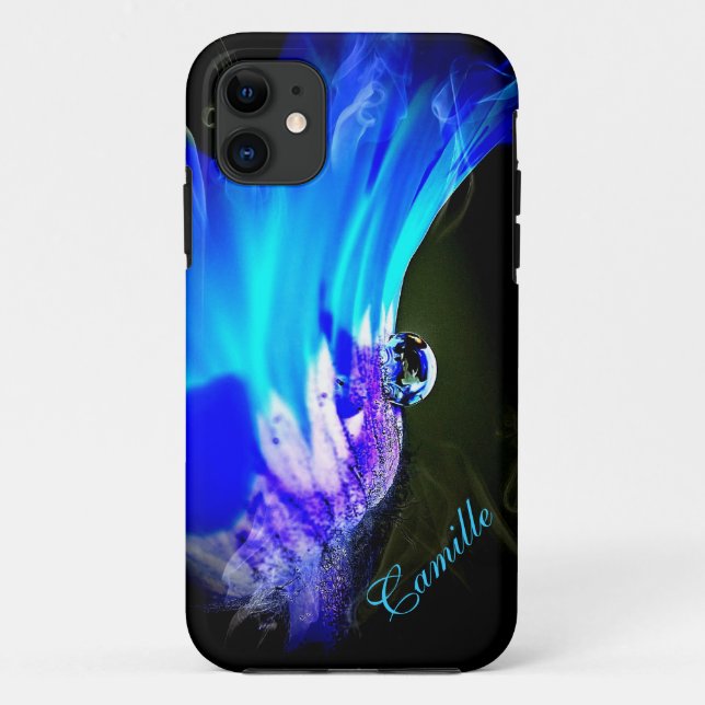 Helle blaue Blume mit Wassertropfen iPhone 5 Hülle (Rückseite)