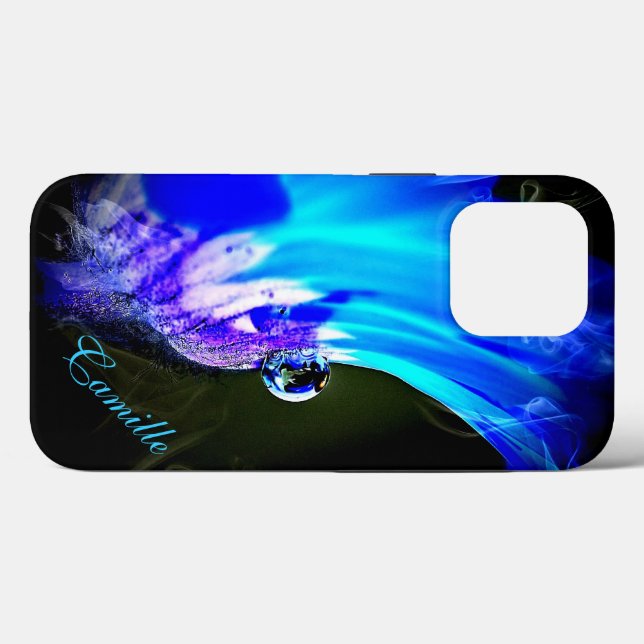 Helle blaue Blume W/Water Drop iPhone 5 Fall Case-Mate iPhone Hülle (Rückseite (Horizontal))