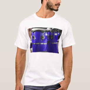 Helle blaue Conga trommelt Foto T-Shirt
