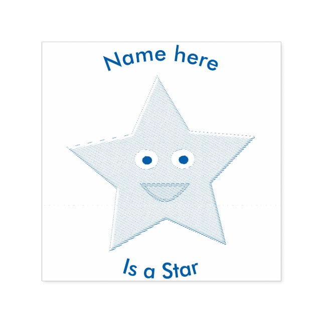 Helle blaue Feier Star Custom Self Inking Permastempel (Design)