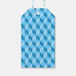 HELLE BLAUE GEOMETRISCHE KUBE-PATTER GESCHENKANHÄNGER