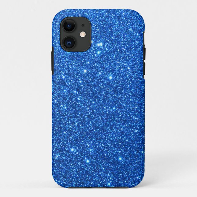 Helle Blaue Glitzerfunken Case-Mate iPhone Hülle (Rückseite)