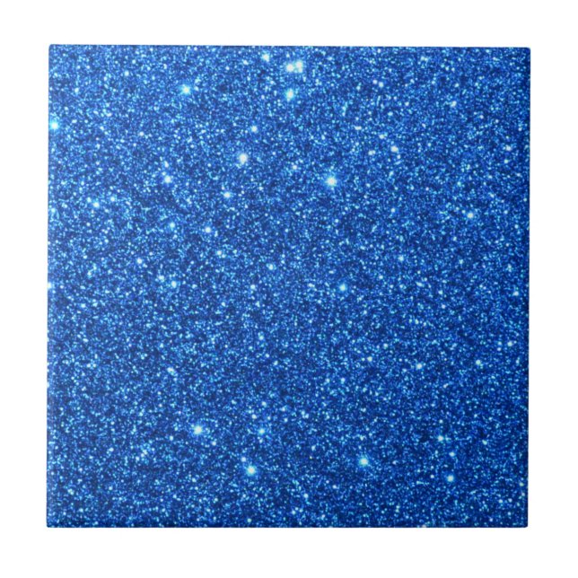 Helle Blaue Glitzerfunken Fliese (Vorderseite)