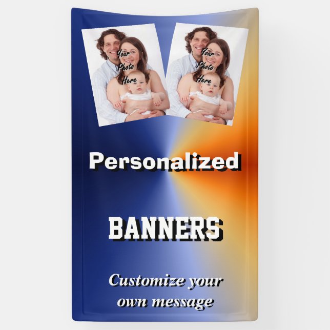 Helle blaue kundenspezifische Fotoschablone Banner (Vertikal)