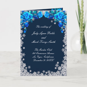 Helle blaue Rose Schneeflocken Weihnachten Hochzei Programm