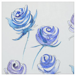 Helle blaue Rosen Stoff