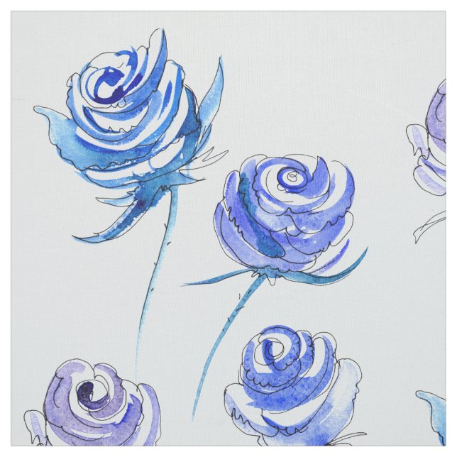 Helle blaue Rosen Stoff (Muster)