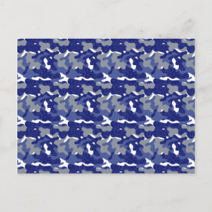 Helle blaue Tarnung Funkelnde Tarnung Armee Soldat Postkarte
