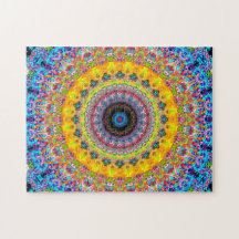 Helle blaue und gelbe Mandala