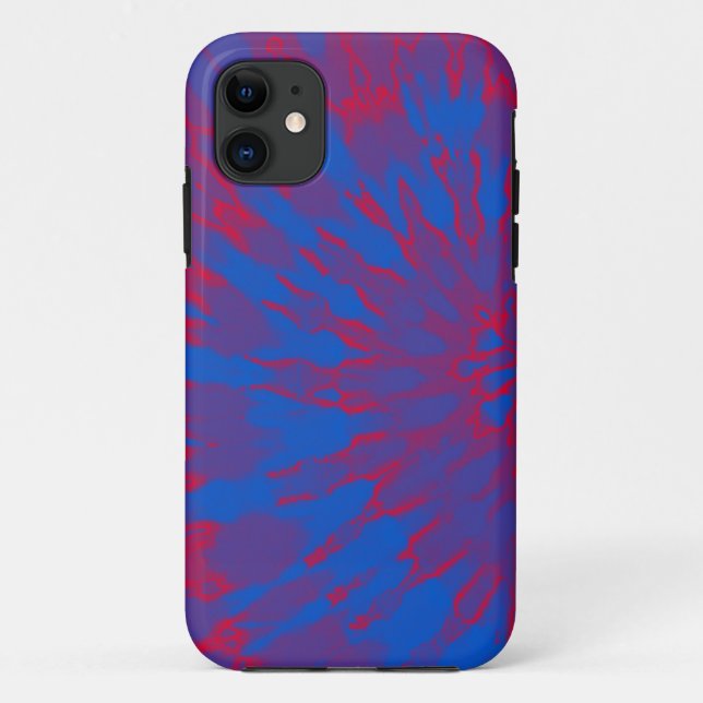 Helle blaue und rote Gefärbte Krawatte Case-Mate iPhone Hülle (Rückseite)