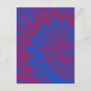 Helle blaue und rote Gefärbte Krawatte Postkarte