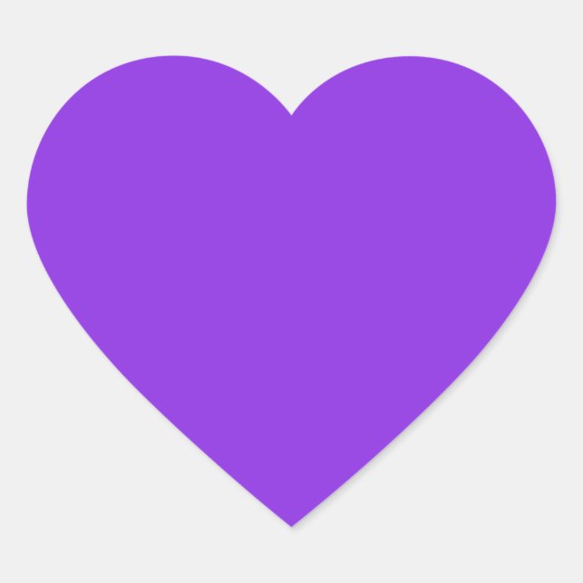 Helle blaue Violette (Vollfarbe) Herz-Aufkleber (Vorderseite)