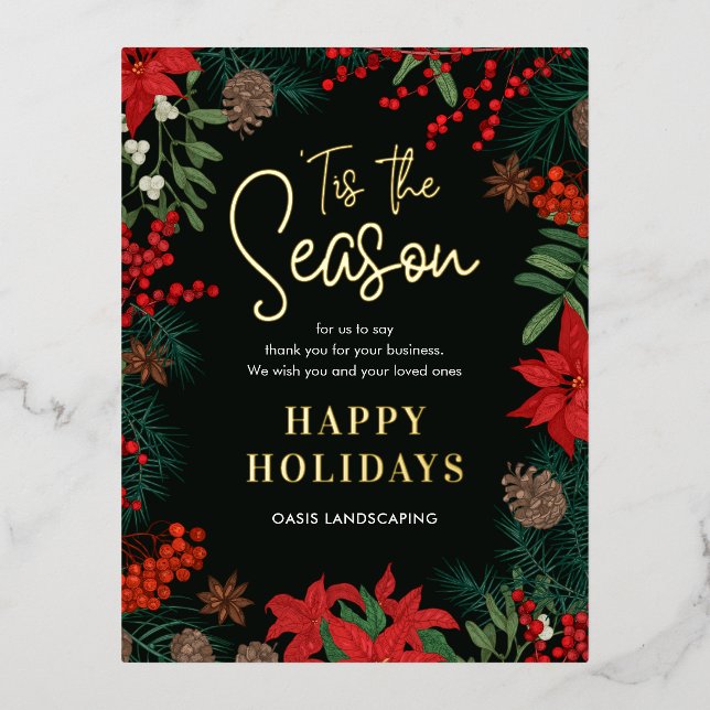 Helle Blogs FOIL Business Holiday Postcard Folie Einladungspostkarte (Vorderseite)