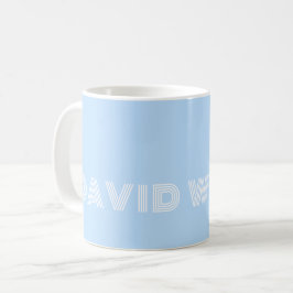 Helle Blu & White Fun Schriftart Moderner Name 016 Kaffeetasse