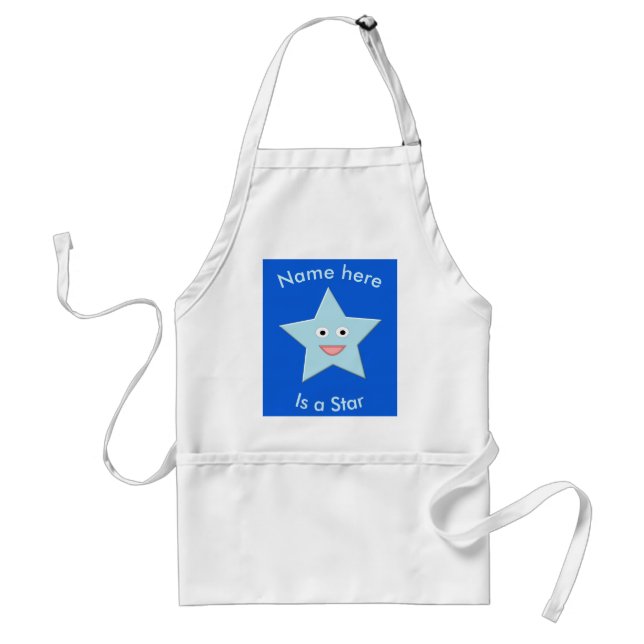 Helle Blue Celebration Star Custom Cooking Schürze (Vorne)