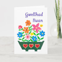 Helle Blume bekommen gute Karte, walisischer Gruß