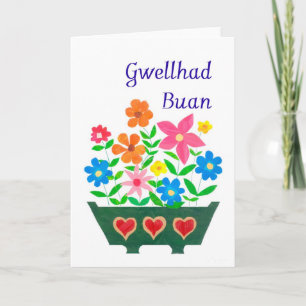 Helle Blume bekommen gute Karte, walisischer Gruß Karte