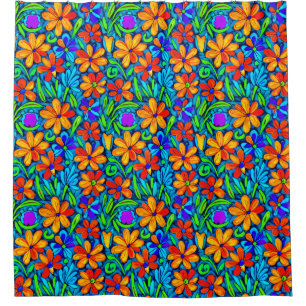 Helle Blume der Folklore Duschvorhang