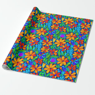 Helle Blume der Folklore Geschenkpapier