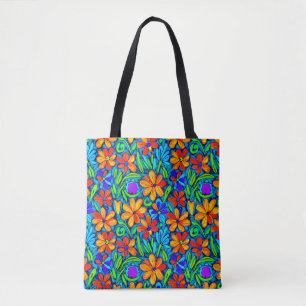 Helle Blume der Folklore Tasche