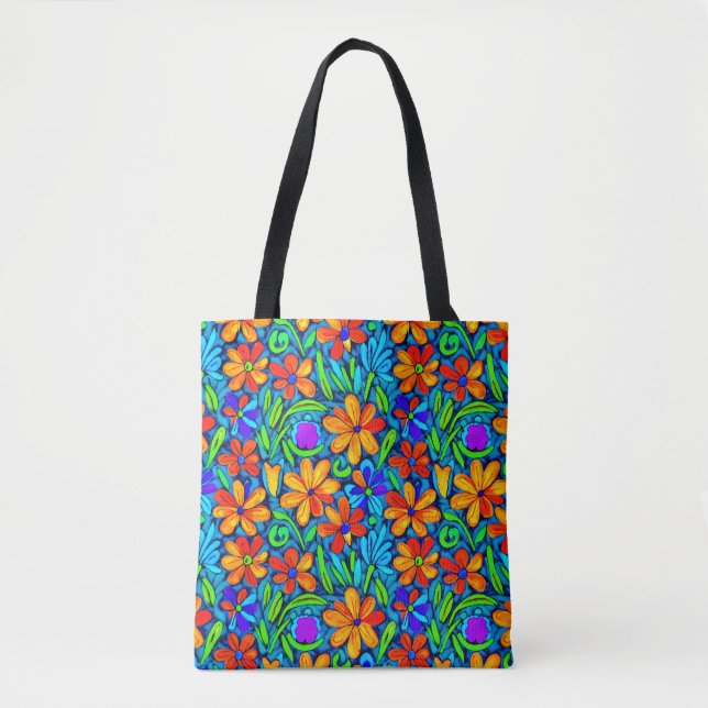 Helle Blume der Folklore Tasche (Vorderseite)