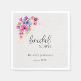 Helle Blume Golden Greenery Brautparty Serviette