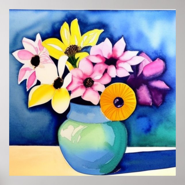 Helle Blume im Wasser Poster (Vorne)