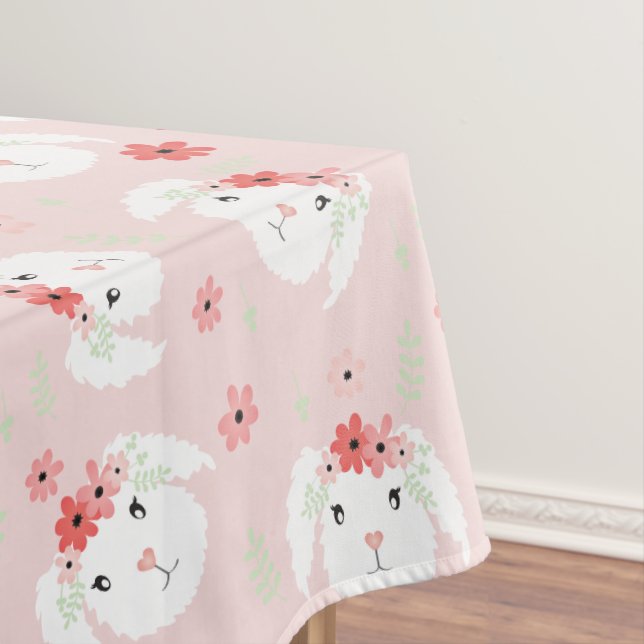 Helle Blume Kronrosa Tischdecke (Beispiel)