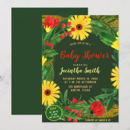 Helle Blume Tropical Baby Dusche Party laden ein Einladung