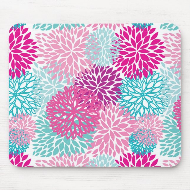 Helle Blumene Muster 2 Mousepad (Vorne)