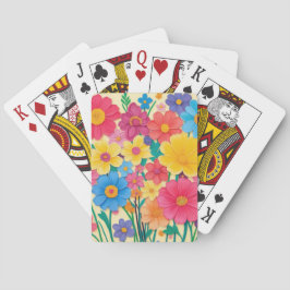 Helle Blüten in Vollfarbe Spielkarten