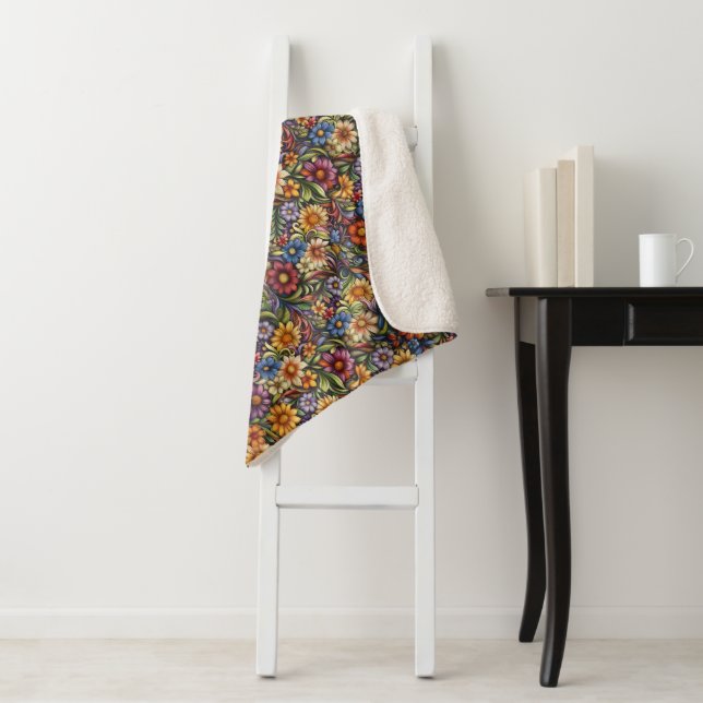 Helle Blüten Sherpadecke (Beispiel)