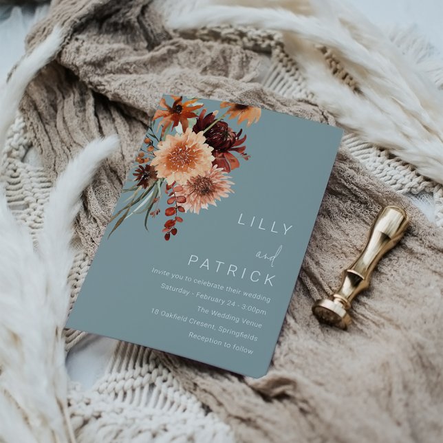 Helle Bohemische Hochzeit: wunderschöner Floral Bo Einladung (Von Creator hochgeladen)