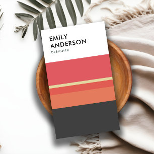 HELLE BOLD MODERNE ORANGE PINK PEACH GRAY STRIPES VISITENKARTE