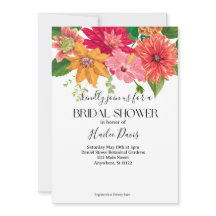 Helle botanische Blume Bridal Dusche Einladung